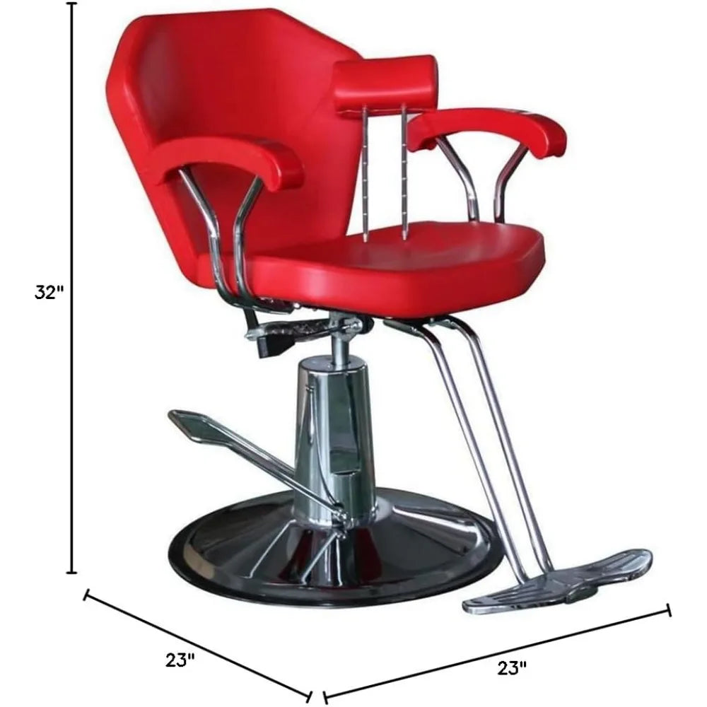 Beautynao Salon Chair Hair Cutting Styling Chair Barber Chair Beauty Hydraulic Equipment(Red)