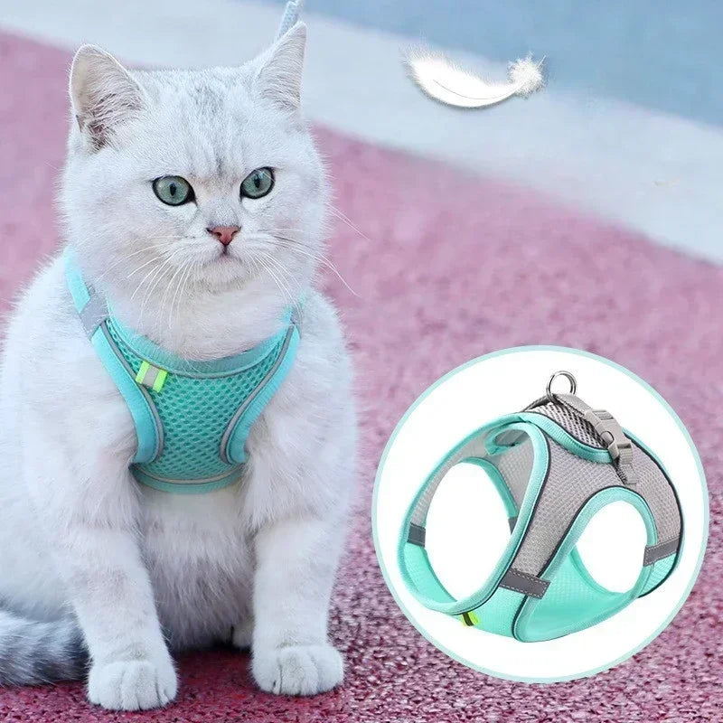 Vest Walking Traction Rope Cat Harness with Reflective Strip