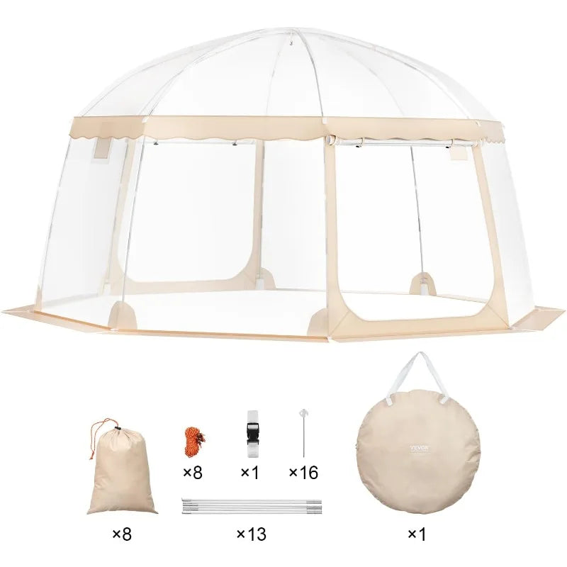 VEVOR Upgraded Pop Up Bubble Tent for 12 to 15 People 15x13.8ft Large Outdoor Sports Tent Weatherproof Clear Tent Shelter