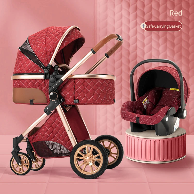 3in1 Baby Stroller Multifunctional Luxury Two-Way Travel Stroller
