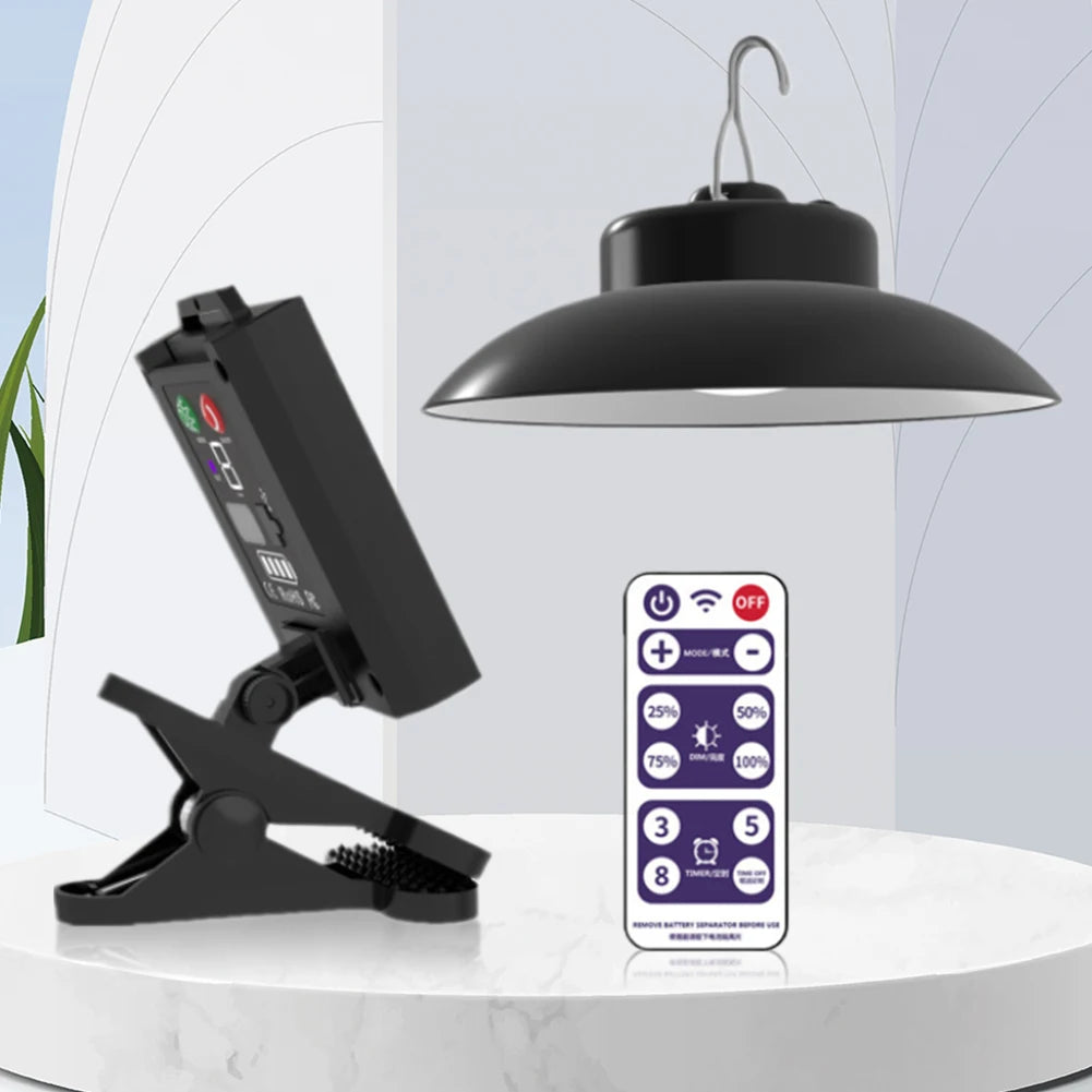 Solar Powered Clip On Umbrella Lamp With Remote Control IP65 Waterproof LED Parasol Lights For Garden Decoration