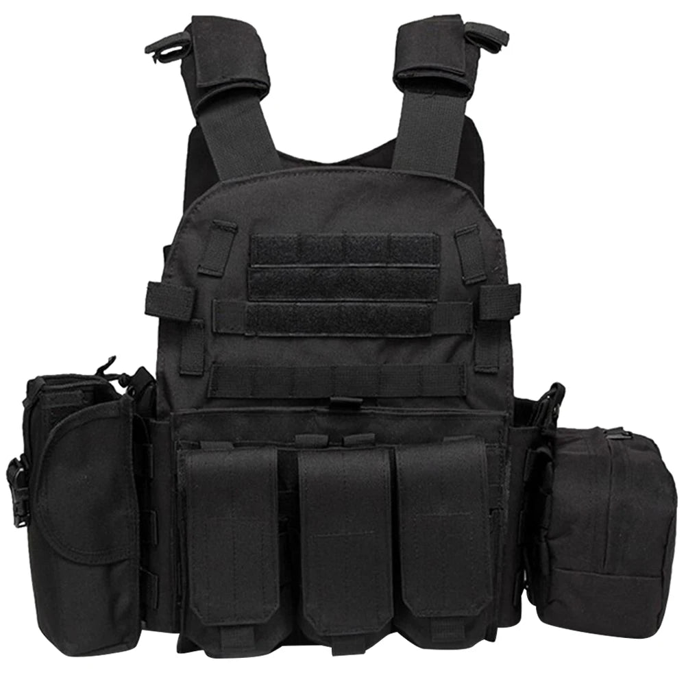 Nylon Tactical Vest Body Armor Hunting Carrier Airsoft Accessories CS Combat MOLLE Camo Military Army Vest for Outdoor Use