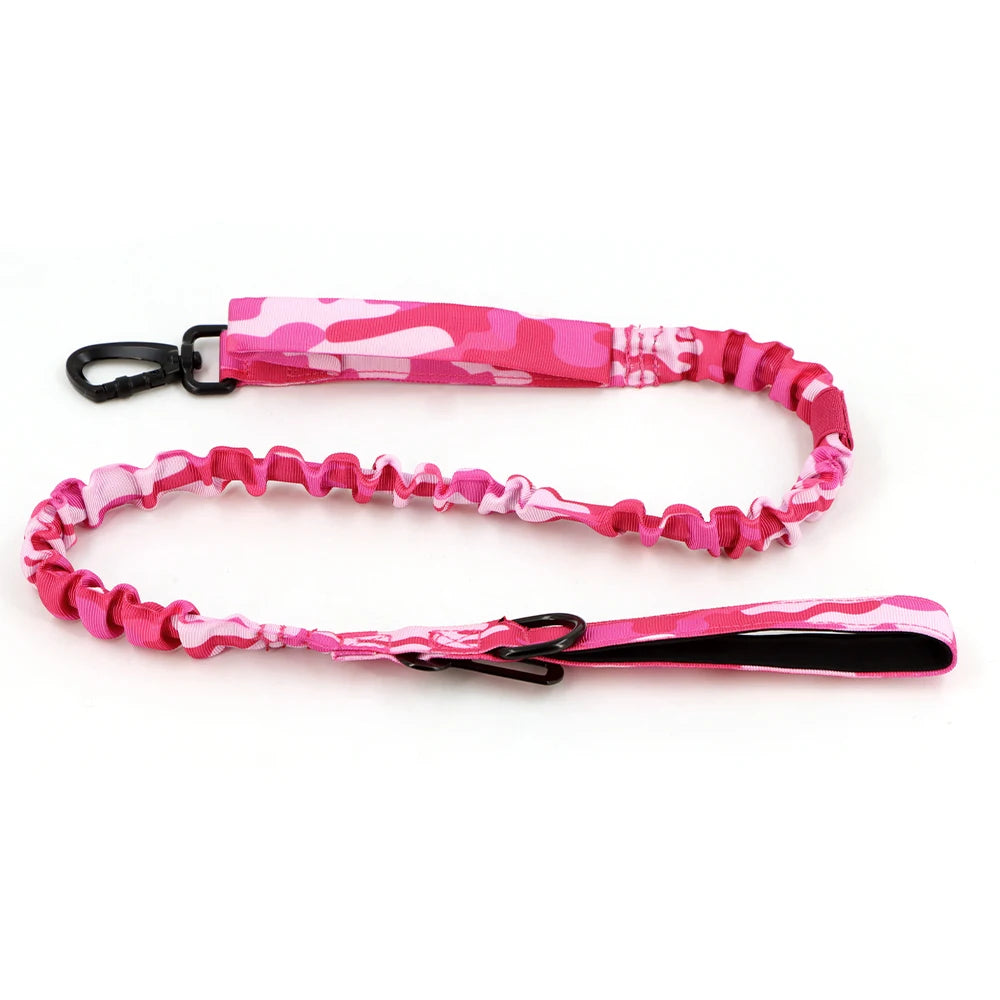 Military Dog Harness Set for Large Medium Dogs Adjustable Pink Tactical Training Vest with Collar and Leash