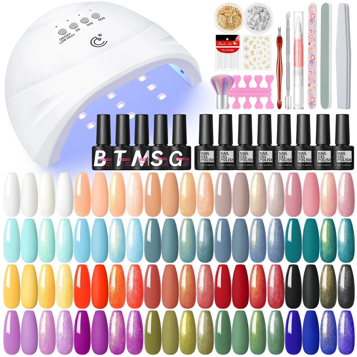Coscelia 20Pc Manicure Kit With Lamp Base And Top Coat