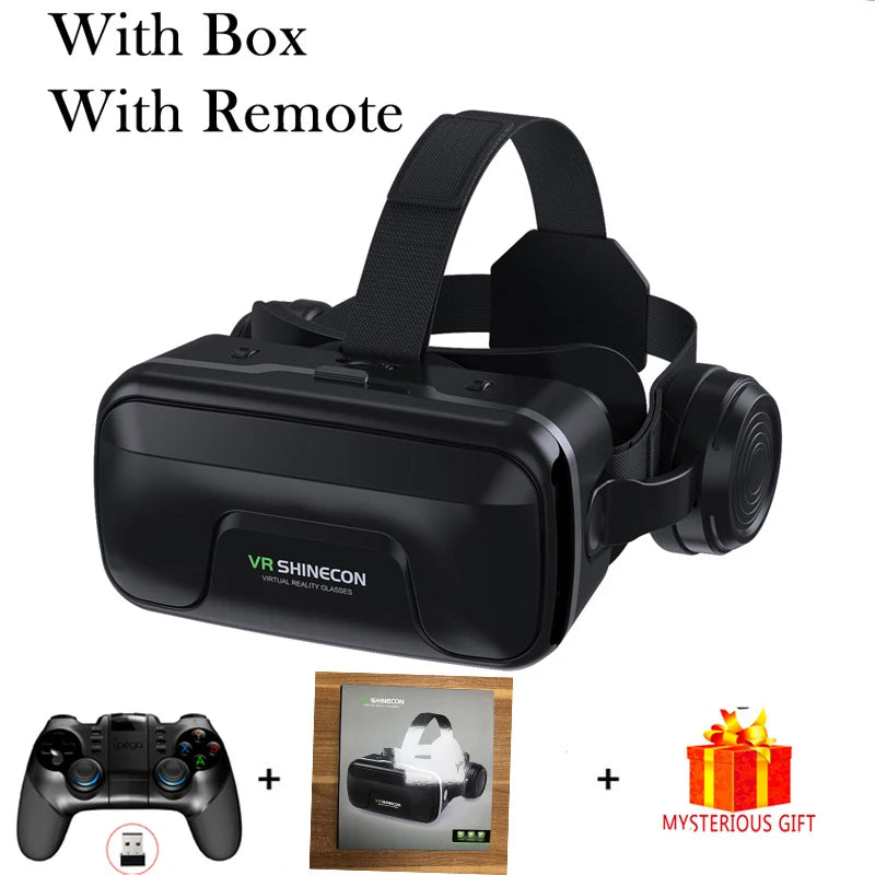 VR Shinecon 10.0 Virtual Reality Glasses for Smartphones 3D Headset Goggles Gaming Binoculars