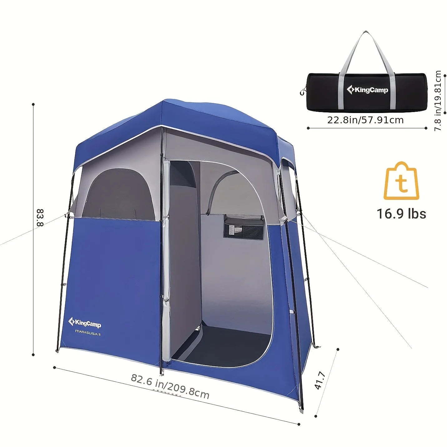 KingCamp Privacy Shower Tent Portable Toilet Tent With Carry Bag Extra Large Size For Courtyard Beach