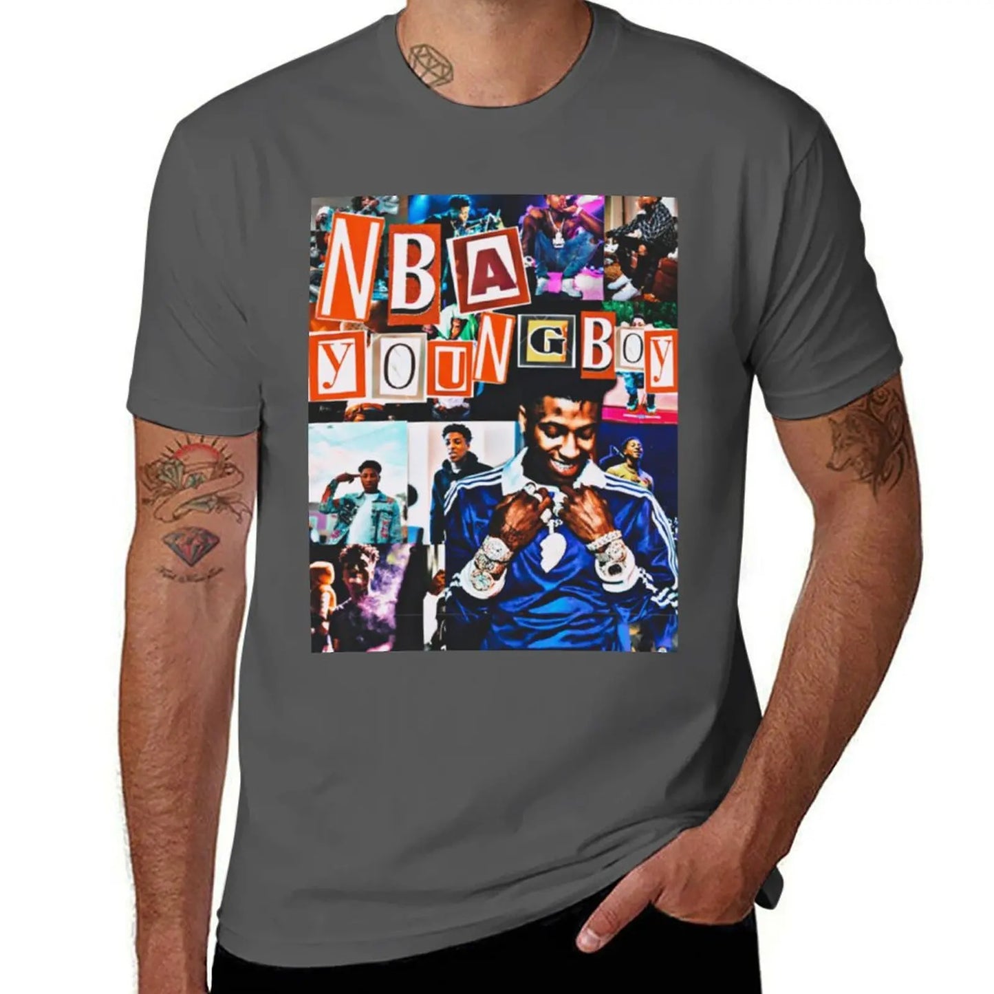 NBA Youngboy Blue Lock T Shirt 100 Percent Cotton Men