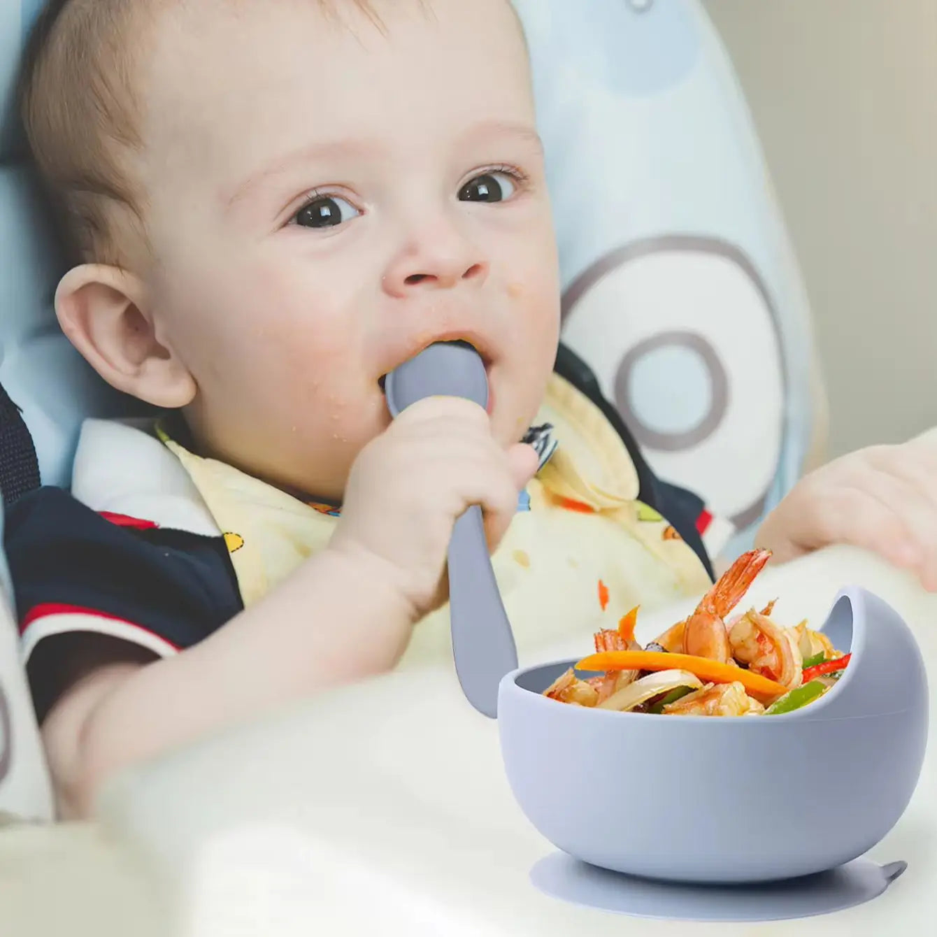 2PC Silicone Sucker Bowl Feeding Tableware for Infants