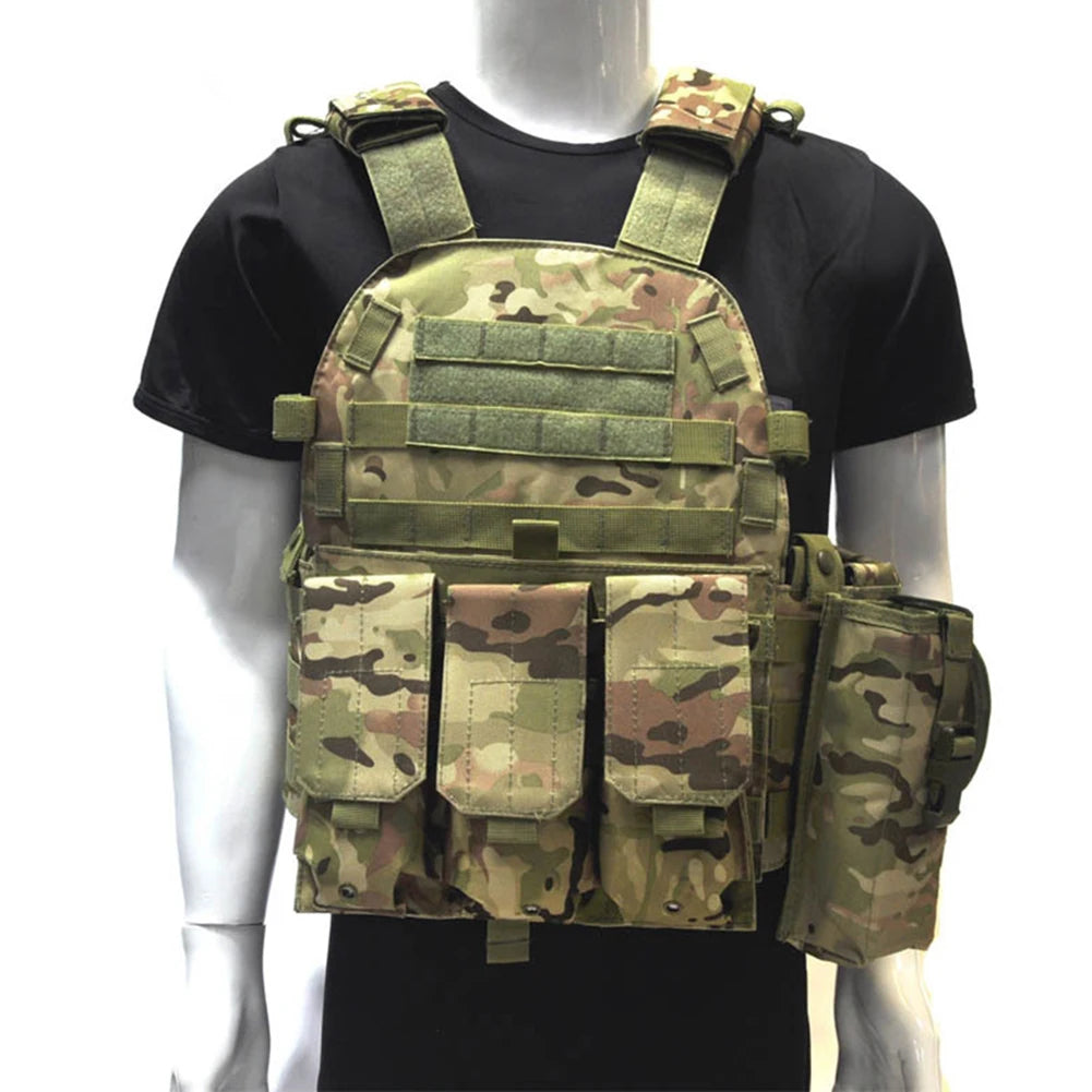 Nylon Tactical Vest Body Armor Hunting Carrier Airsoft Accessories CS Combat MOLLE Camo Military Army Vest for Outdoor Use