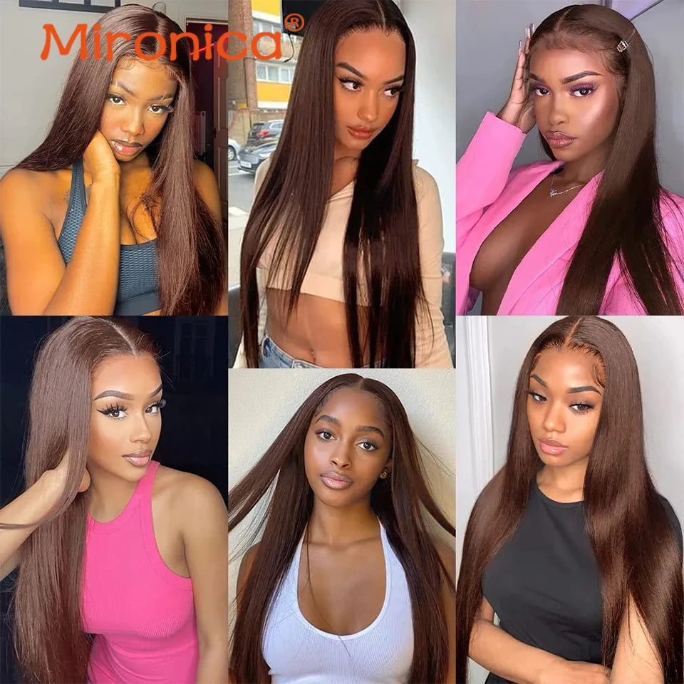 Brown Peruvian Remy Human Hair Bundles Straight Weave Extensions 100G Each for African American Women