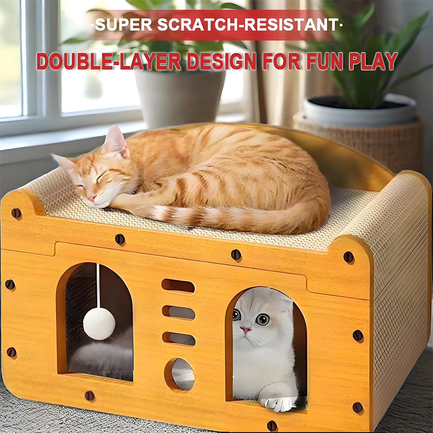 Cat Scratcher Wear-Resistant Corrugated Cardboard Cat Scratching Board Cat Claw Grinder to Relieve Boredom Cat Toys Cat Climbing