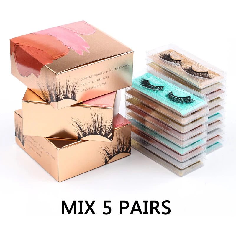 SHIDISHANGPIN wholesale false eyelashes fashion hand made 3d mink volume eyelashes natural messy soft lashes for makeups In Bulk