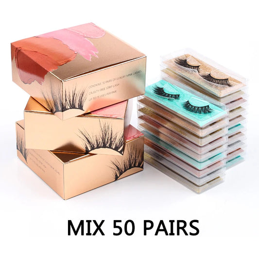 SHIDISHANGPIN wholesale false eyelashes fashion hand made 3d mink volume eyelashes natural messy soft lashes for makeups In Bulk