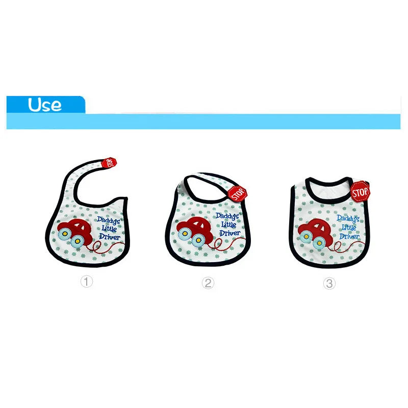 9pcs/Set Baby Girl Boy Feeding Bibs Waterproof Cartoon Towel