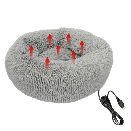 Pet Heated Pad Soft Cozy Fluffy Easy To Clean Bed USB Charged