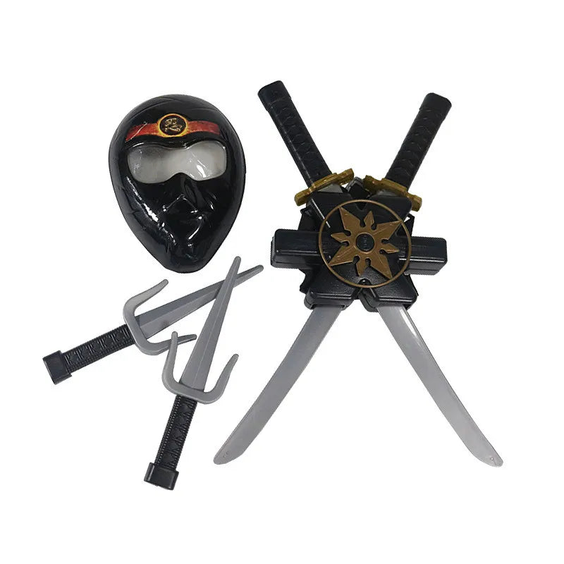 Black Ninja Costume Anime Ninja Toy Set Fighting Samurai Costume Mask Children's Holiday Best Gift