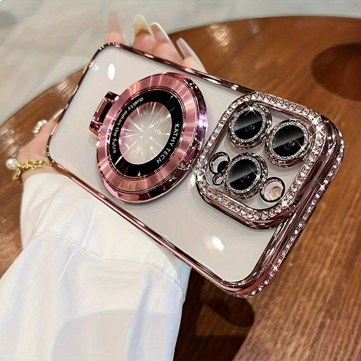 15/14/13/12/11 Pro Max Luxurious Bling Glitter Ring Phone Case