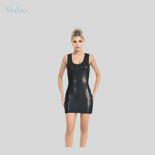 Women's Sleeveless Mini Dress - Natural, Sexy, and Sustainable Fashion in Pure Latex Party, Clubwear, or Cosplay Outfit