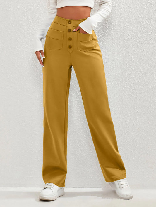 Women High Waisted Cargo Sweatpants Full Length Orange M