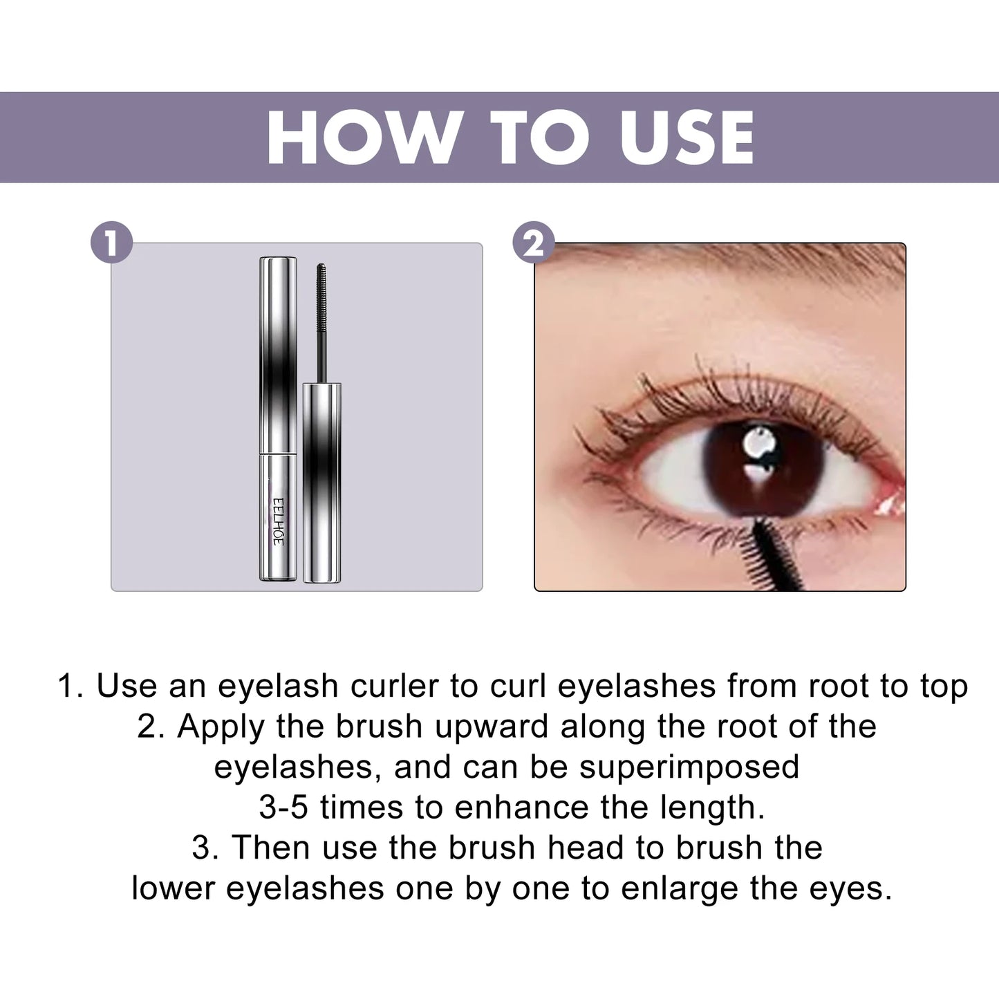 Ultra-fine Waterproof Mascara Lengthening Black 3D Lash