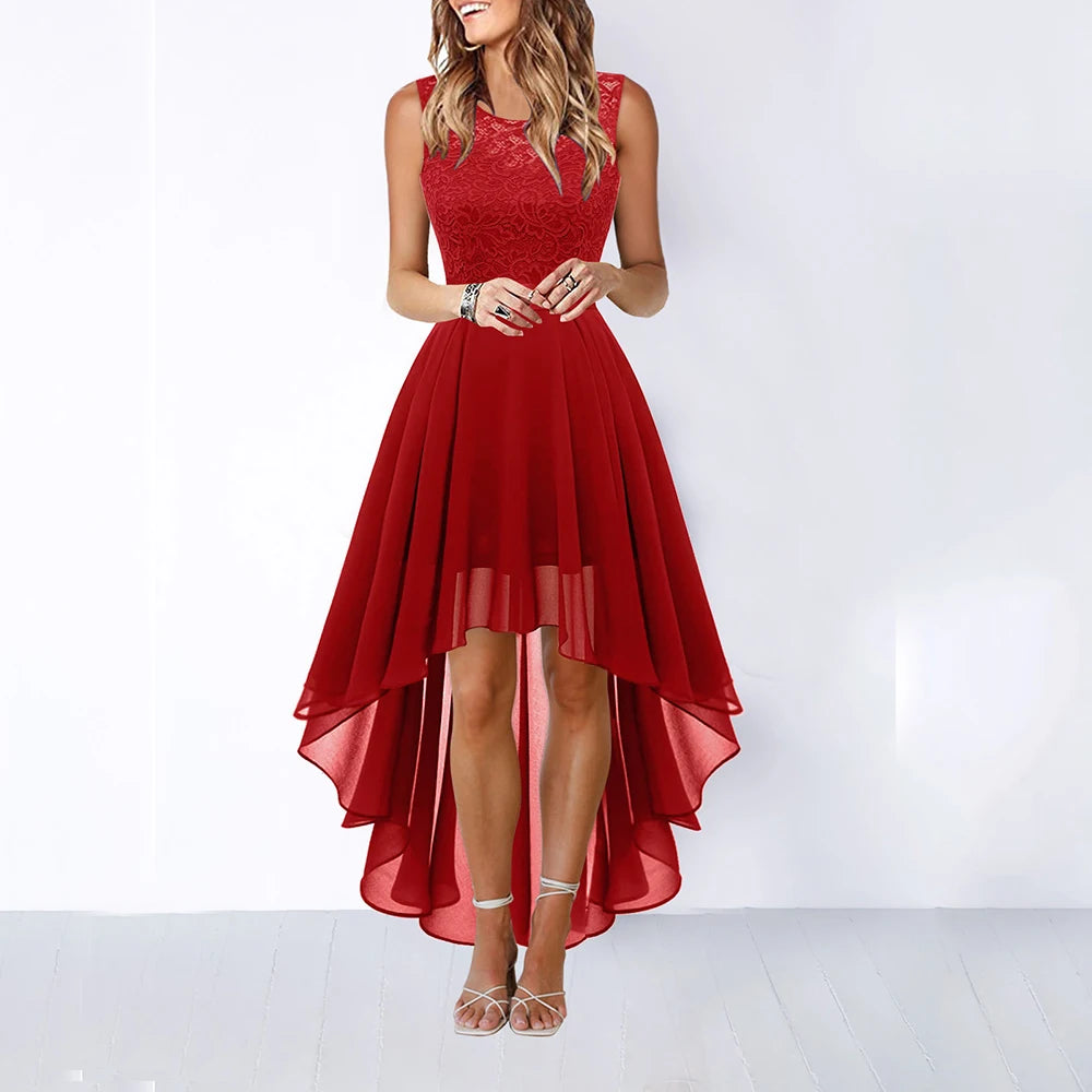 Vintage Women Summer Lace Dress Beach Sundress Slim Fit