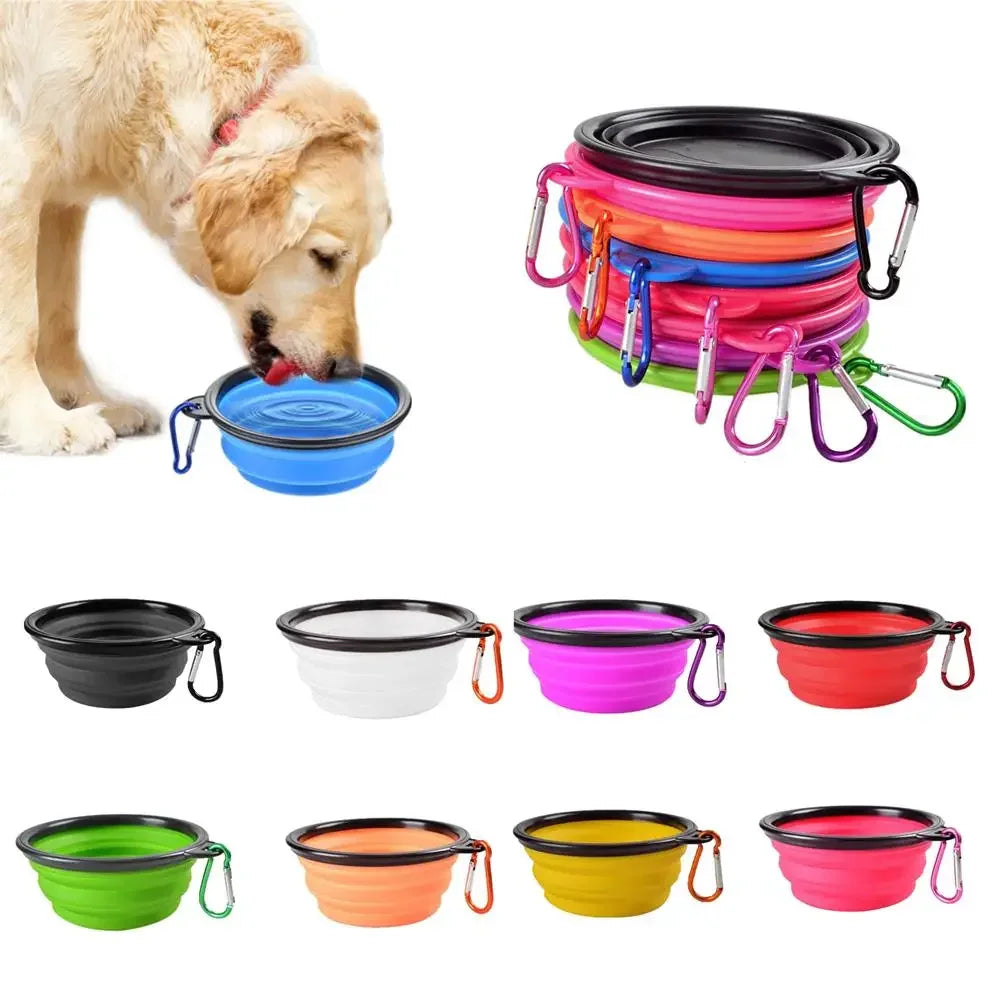 Collapsible Pet Silicone Dog Food Water Bowl Portable Travel