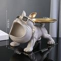 30cm Bulldog Figurine Dog Statue With Resin Storage Box For Home Decor Sculpture