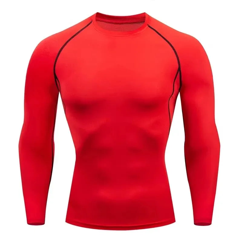 Men 2025 Long Sleeve Turtleneck Compression Rash Guard Base Layer Shirt