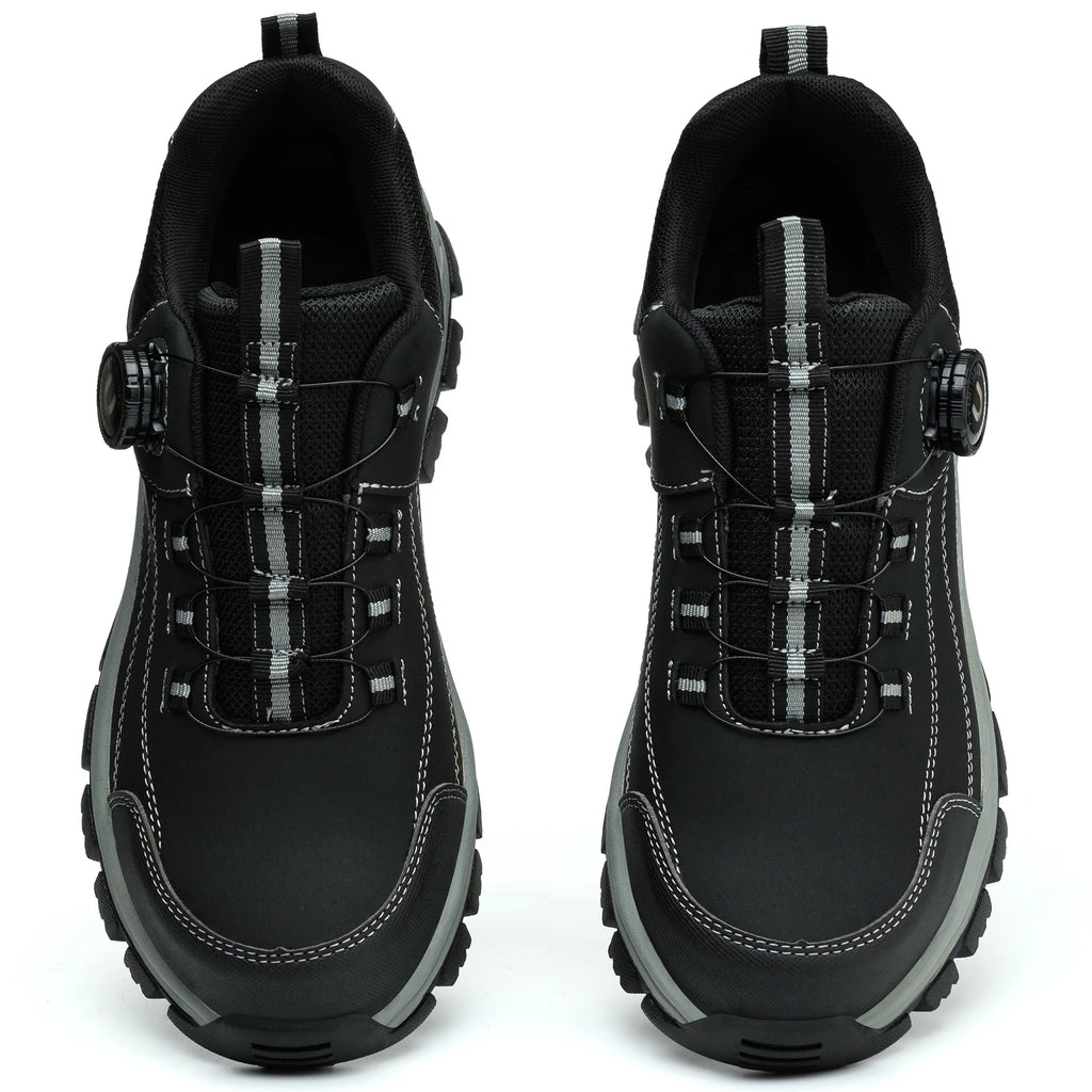 Men's Steel Toe Safety Shoes Side Buckle Kevlar Anti Smash Slip Resistant