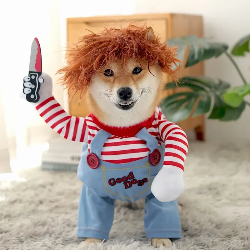 Funny Dog Horror Movie Sweatshirt Set Cosplay Chucky Outfit