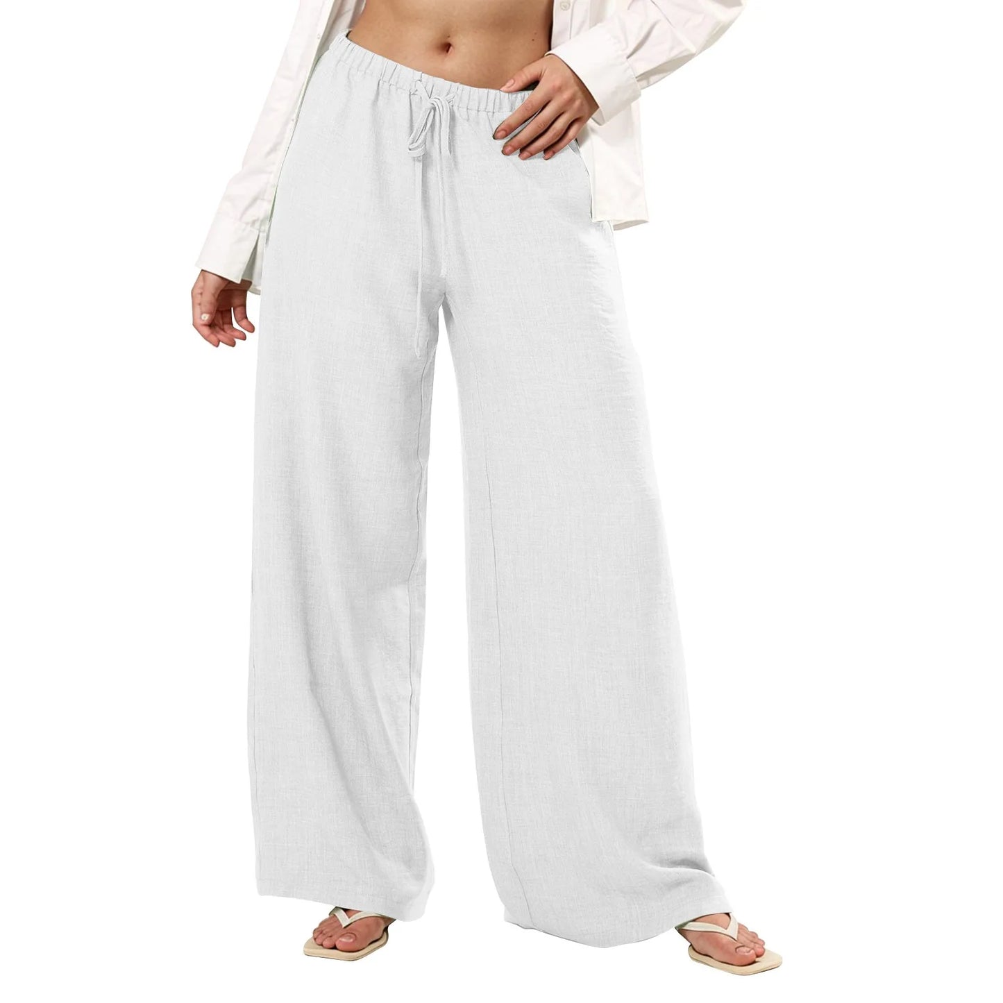 Womens Palazzo Pants Wide Leg Summer Casual Trousers Beach