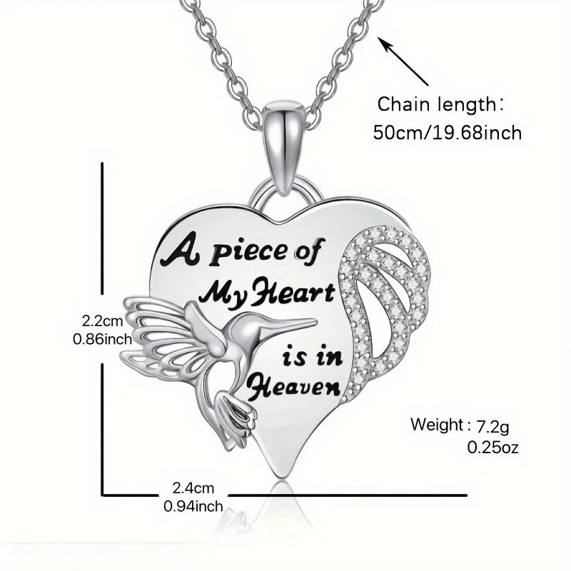 Hummingbird Pendant Necklace Elegant Unisex Gift Idea