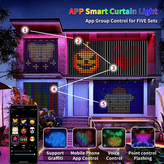USB LED Smart Curtain Lights Bluetooth RGB Fairy Lights
