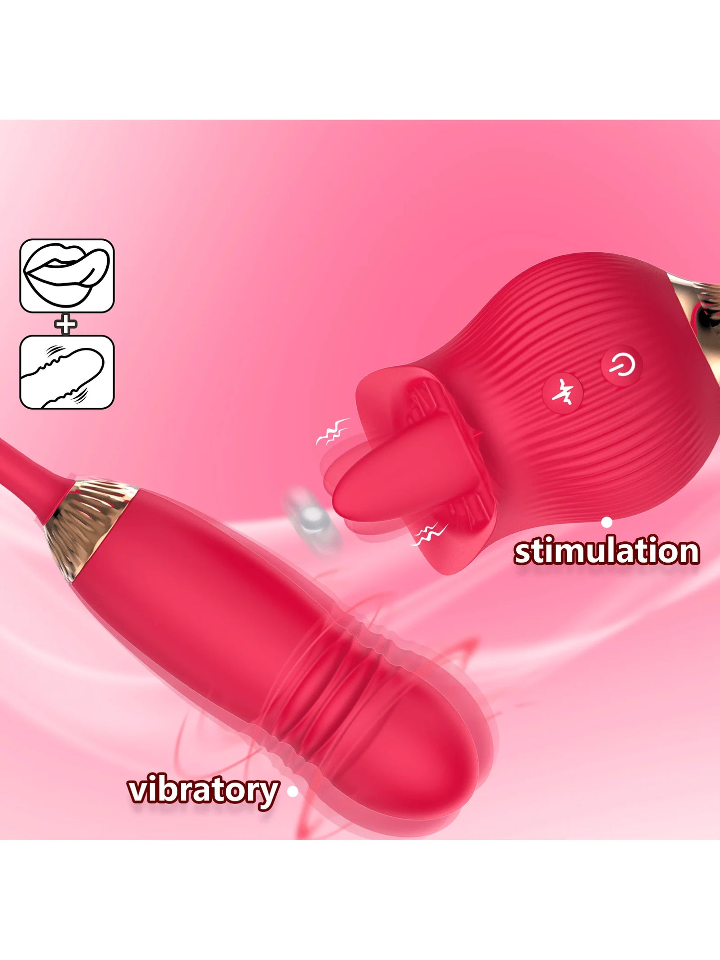 Tongue Shaped Suction Vibe Clitoral Stimulator 12 Modes