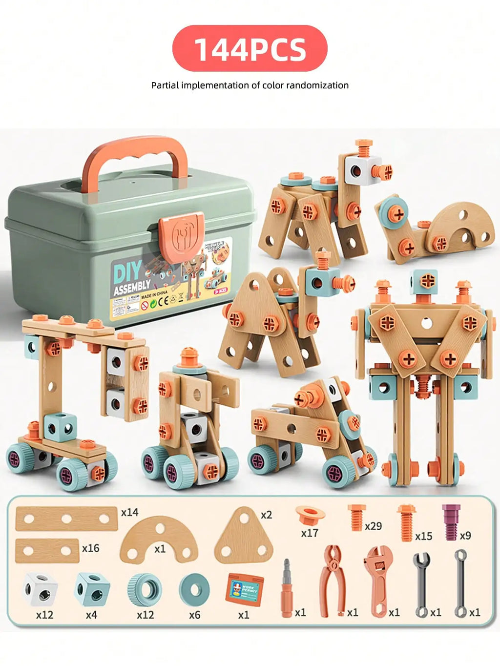 Kids Toolbox Puzzle Drill Toy Set Educational Screw Removal Electric STEM Gift