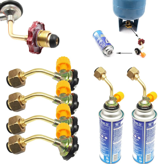 Gas Butane Cylinder Tank Charging Valve Refill Direct Connector Adapter for Outdoor Camping Picnic Cylinder Filling Adapter