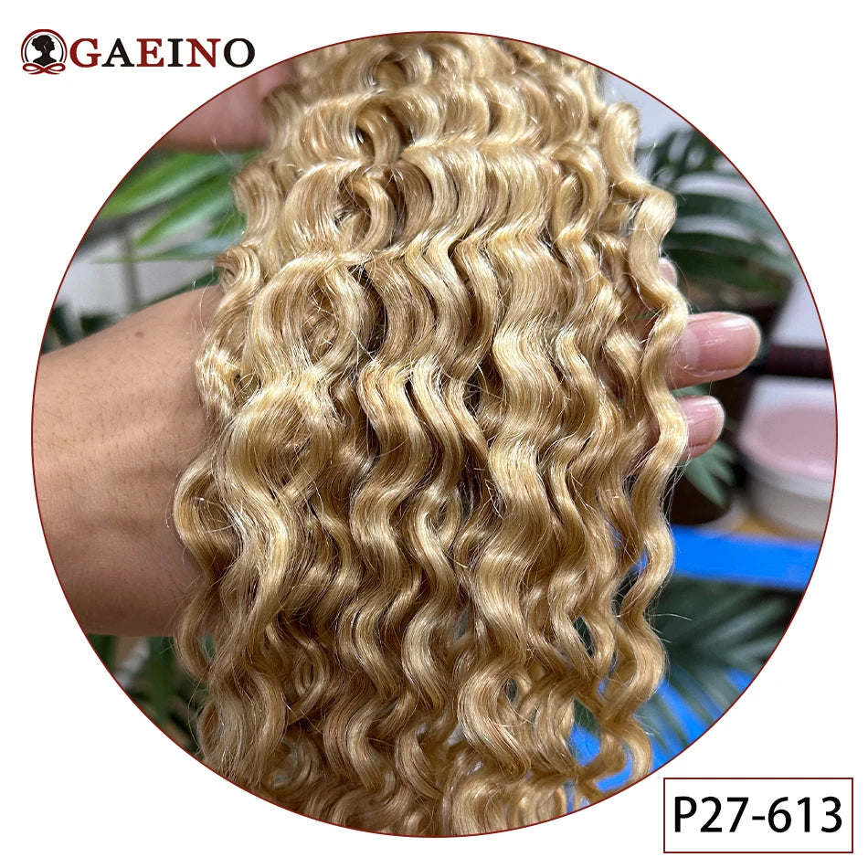 Water Wave Clip In Hair Extensions Real Human Hair 7Pcs Set