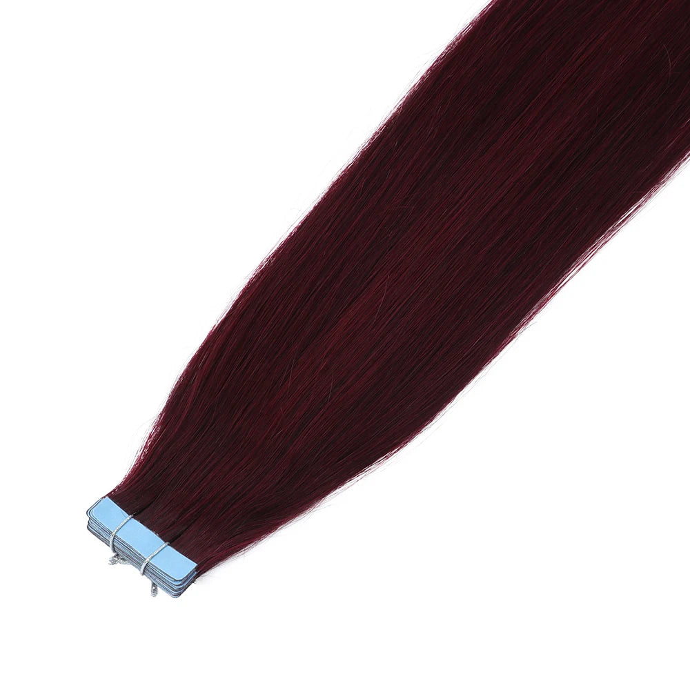 Brown Tape In Remy Human Hair Extensions Seamless Skin Weft 12 To 24 Inches