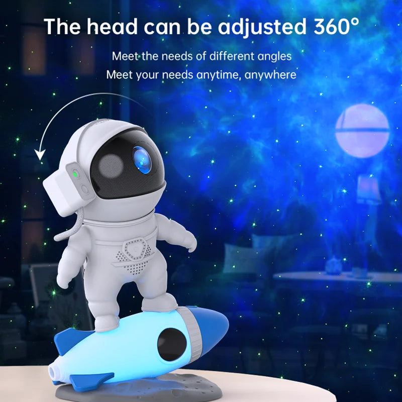 Kids Rocket Star Projector Night Light With Remote Control 360 Degree Nebula