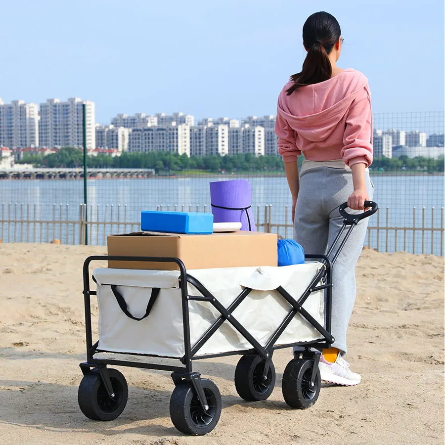Collapsible Folding Utility Beach Cart Wagon Heavy Duty Large Capacity