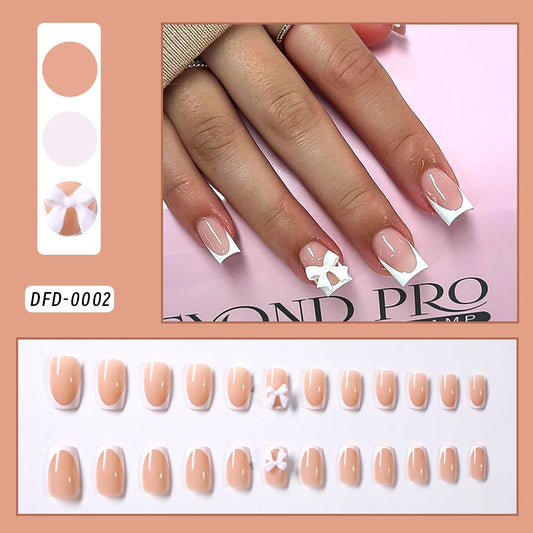 24 Pcs 3D Kuromi Press On Nails Y2K Cartoon Handmade Fake Nails Black Gel Wearable Nails Cinnamoroll Melody Anime False Nails