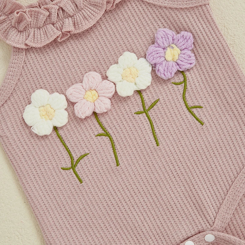 Toddler Girl Floral Romper Set Sleeveless Jumpsuit Summer Outfit