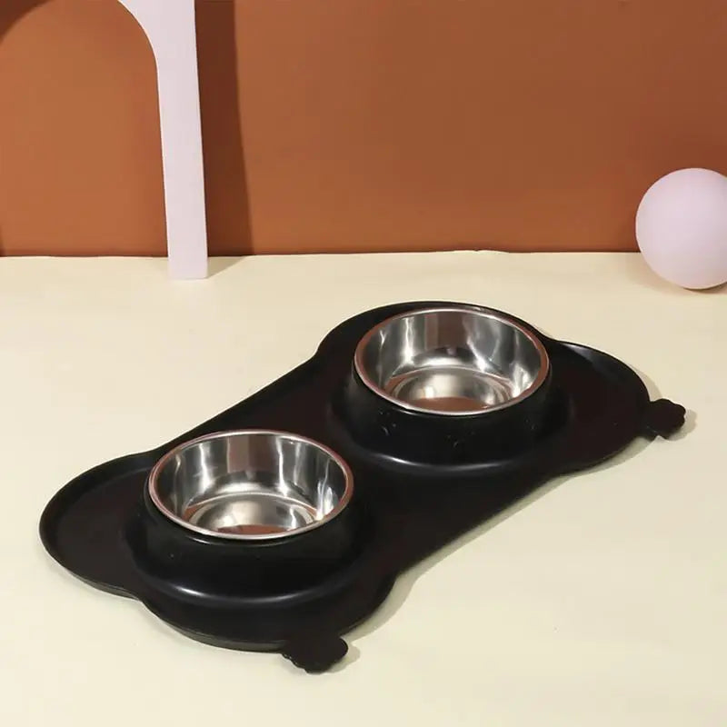 Dog Double Feeding Bowl Double Feeder Bowls For Cat Non-Slip Pets Water Dish
