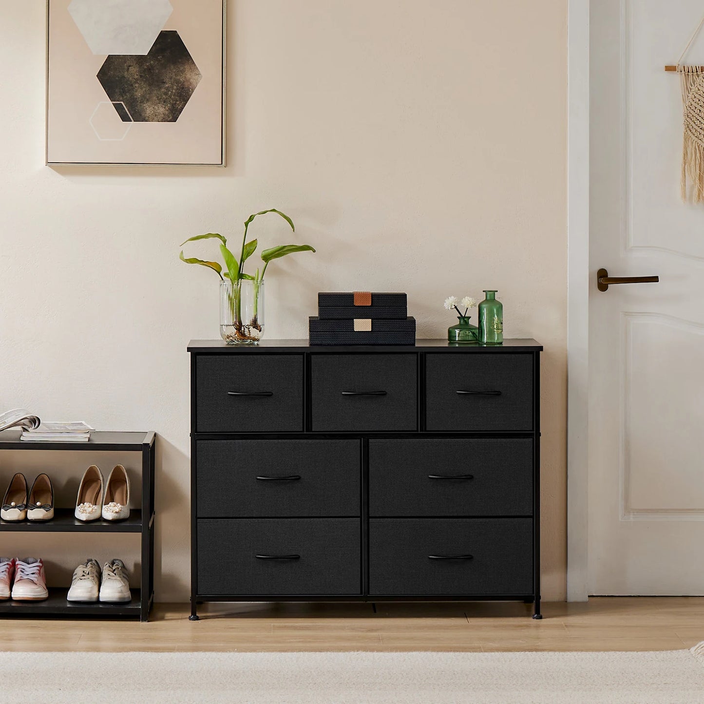 JHK Dresser For Bedroom With 7 Fabric Drawers Organizer