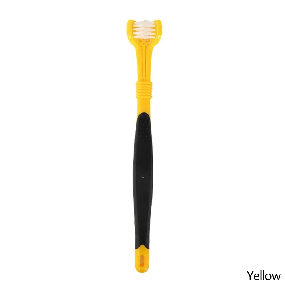 Three Sided Pet Toothbrush Three-Head Cleaning Tool for Dogs and Cats