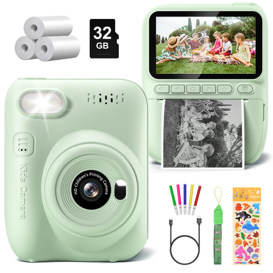 Gofunly Kids Instant Print Camera 3.0 Mini Digital Camera