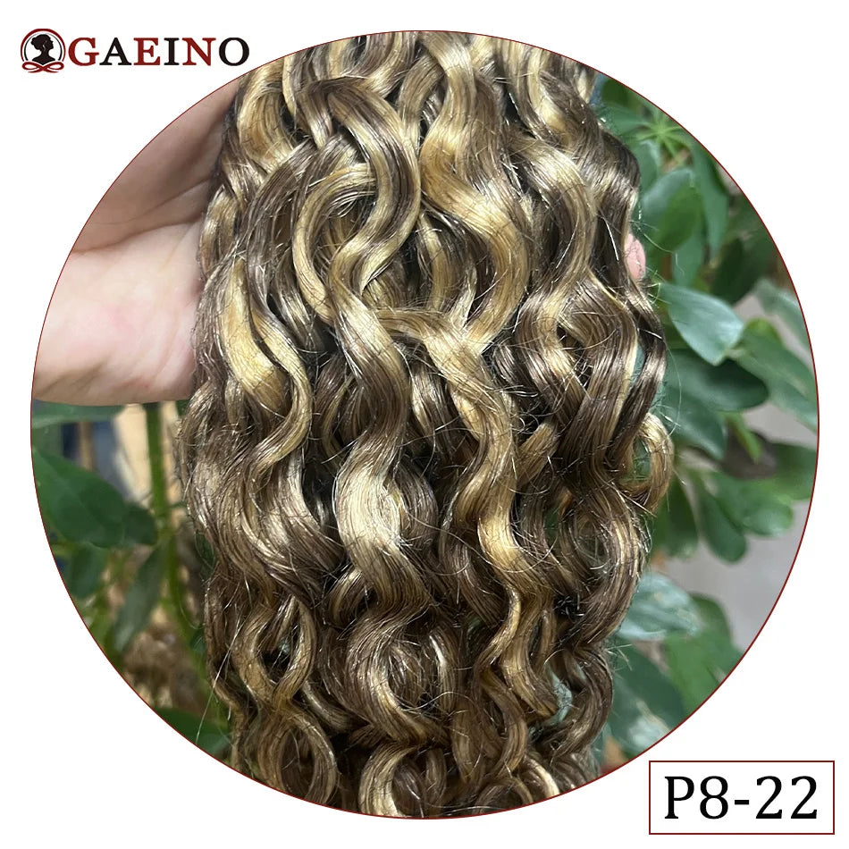 Water Wave Clip In Hair Extensions Real Human Hair 7Pcs Set