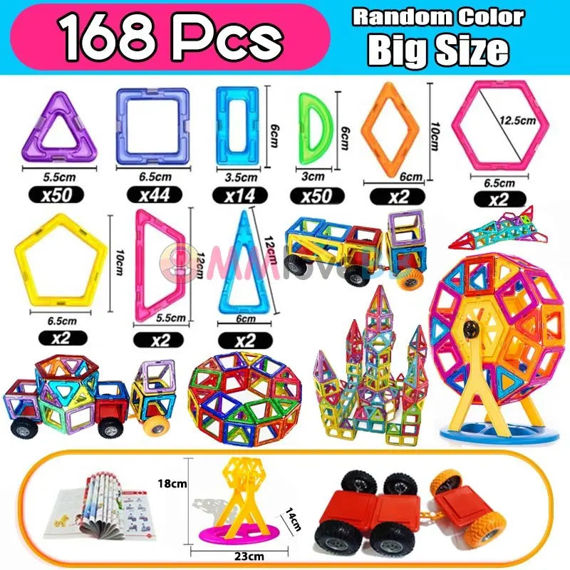 Magnets Toys for Kids Big Size Plus Magnetic Blocks Set