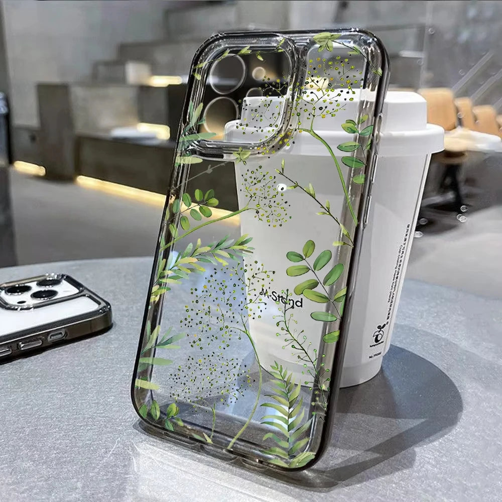 Floral Clear Silicone Phone Case For IPhone 17 Pro Max 16 15 14 13 12 11 SE