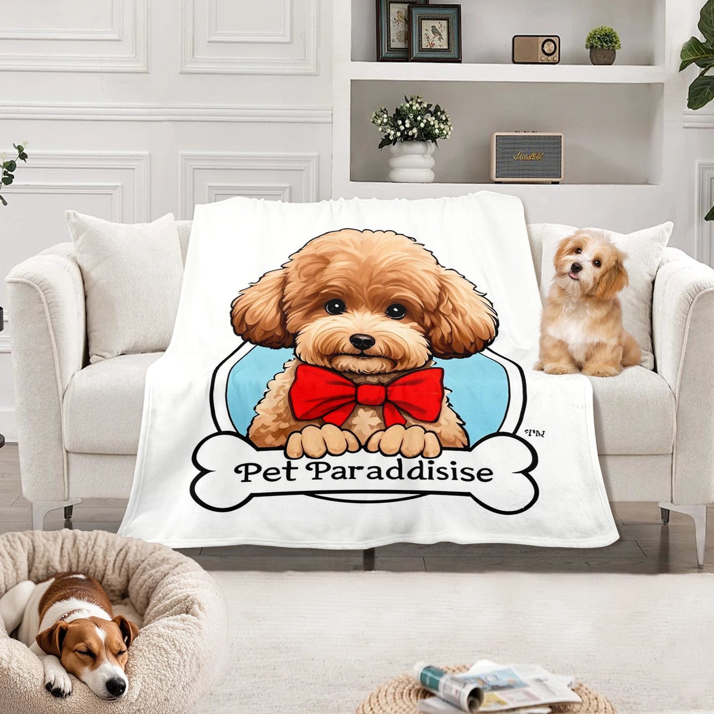 Dog Bed Mat Blanket Soft Fluffy Pet Blanket Dog Pattern